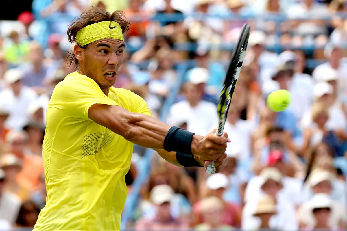 Rafael Nadal of Spain returns a shot to John Isner during the final of the Western & Southern Open on August 18, 2013 at Lindner Family Tennis Center in Cincinnati, Ohio. (Matthew Stockman/Getty Images)
