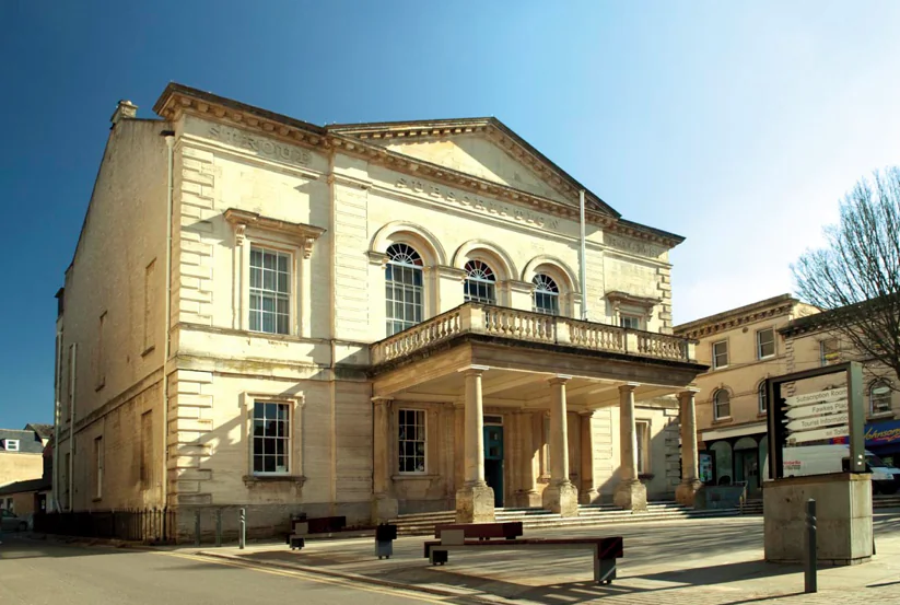Built in 1832 when the town was growing and needed a place of entertainment and resort, the Subscription Rooms in Stroud hosts year-round arts and entertainment, exhibitions, markets and meetings. (Courtesy of Subscription Rooms, Stroud)