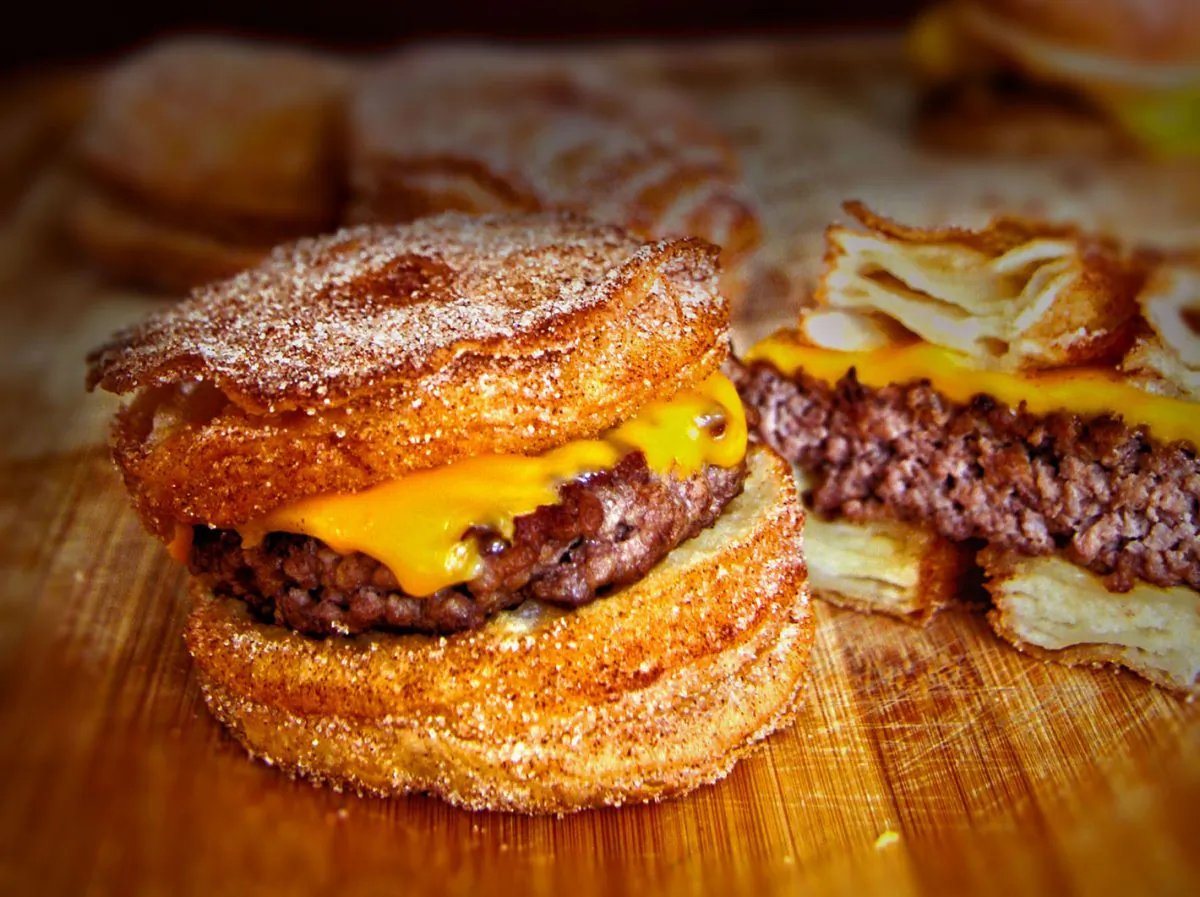 The Bacon Jam Cronut Burger, created by Epic Burgers and Waffles and  Le Dolci in Canada. (Courtesy of CNW Group/Le Dolci)