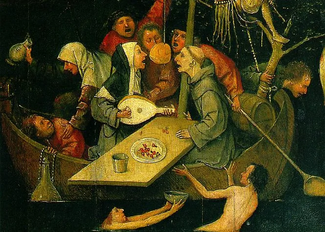 A detail from "A Ship of Fools" by Hieronymus Bosch (circa 1450–1516) [Public domain], via Wikimedia Commons