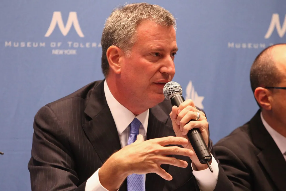 Mayoral candidate Bill de Blasio attends The New York City Mayoral Forum on Cultural Sensitivity & Tolerance at the Museum of Tolerance on August 14, 2013, in New York City. (Taylor Hill/Getty Images)