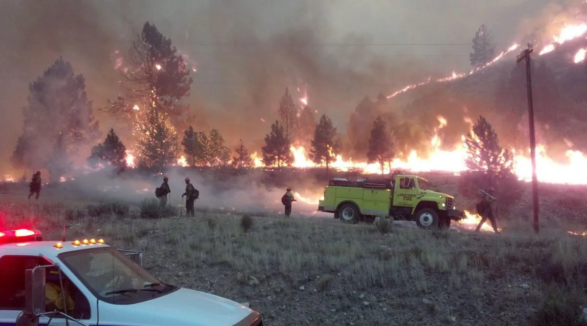 Firefighters battle the Elk Complex Fire in Idaho, which has burned over 110,000 acres as of August 14, 2013. (Inciweb)