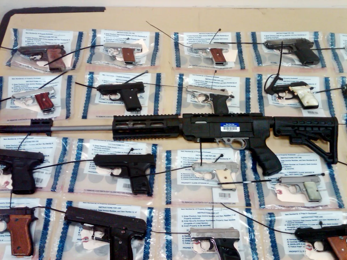 Firearms turned in during a gun buyback event in Brooklyn, New York, March 30, 2013. (New York City Police Department/AP photo)