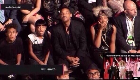 Will Smith and family were reacting to Lady Gaga.