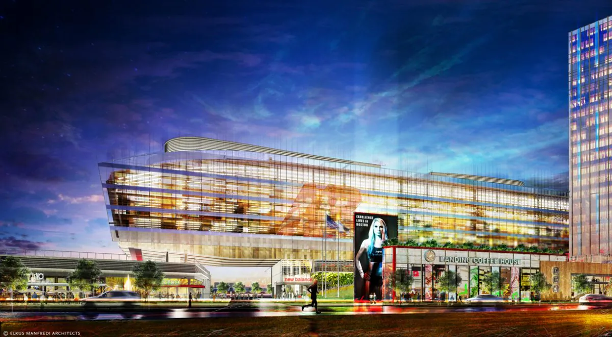 An architect's rendering of the Boston Landing project. (Courtesy of New Balance)