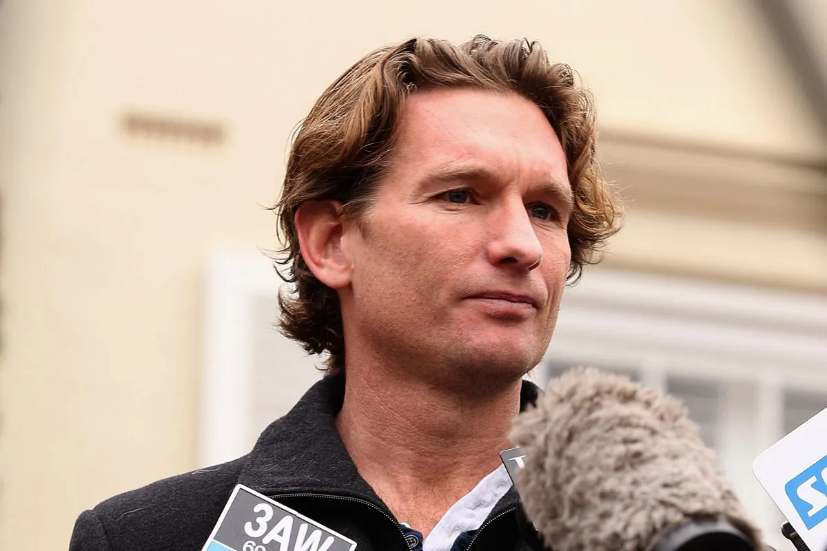 Resigned to accept penalties ... Suspended Essendon Bombers coach James Hird speaks to the media during a press conference outside his family home in Melbourne on Aug 28, 2013 the day after the AFL handed down sanctions. The AFL Commission Hearing into the Bombers 2012 supplements program left Hird suspended for 12-months and the club disqualified from competing in the 2013 AFL Final Series, among other penalties. (Robert Prezioso/Getty Images)
