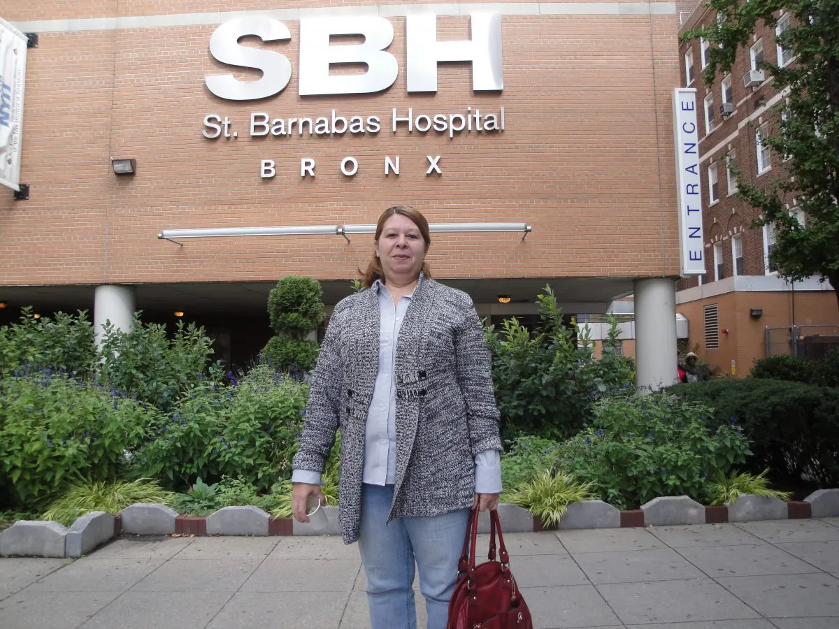 Bronx resident Maria Richards stands outside St. Barnabas Hospital Friday, September 27, 2013. Richards was one of about 80 residents, medical professionals, and community leaders who attended an informational panel discussion about the Oct. 1 launch of NY State of Health, The Official Health Plan Marketplace. (Sarah Matheson/Epoch Times)