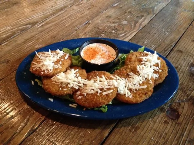Fried green tomatoes at Dinosaur Bar-B-Que. (Courtesy of Dinosaur Bar-B-Que)