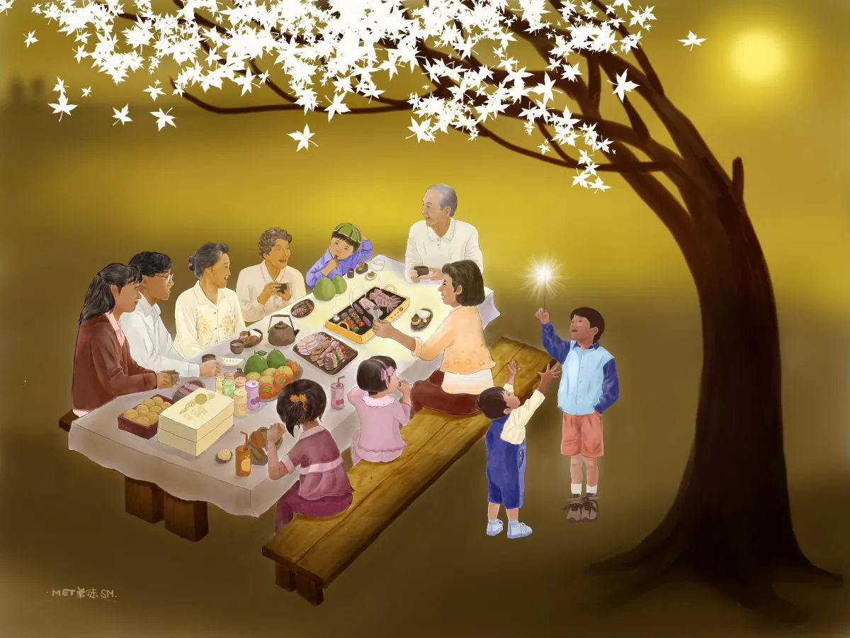 Family reunions are an important activity of the Mid-Autumn Festival. (S.M. Yang/Epoch Times)