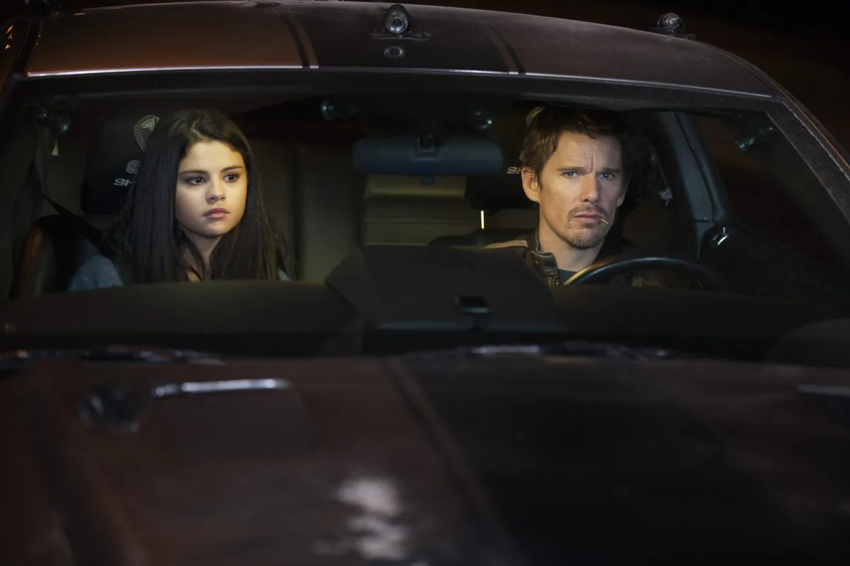 Selena Gomez as The Kid and Ethan Hawke as Brent Magna in Warner Bros. Pictures and Dark Castle Entertainment’s “Getaway.” (SIMON VARSANO/ Copyright 2013 ADF ACQUISITIONS, LLC)
