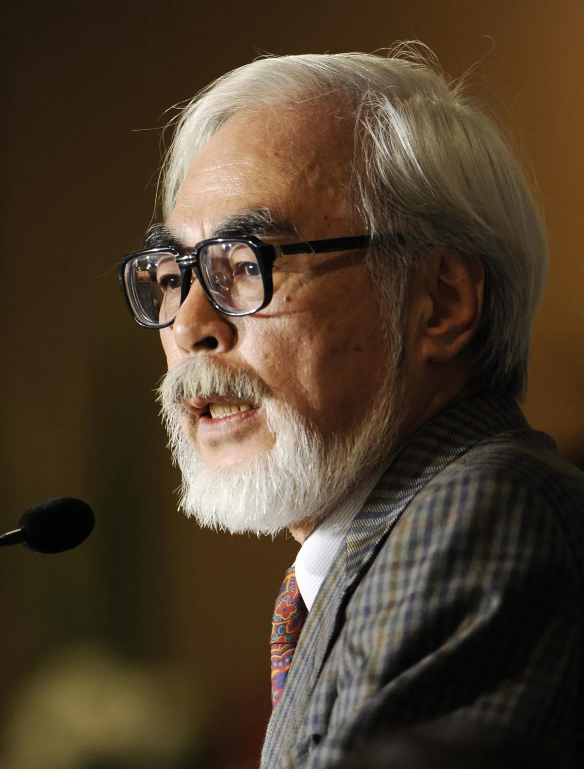 Japanese director of animation films Hayao Miyazaki speaks during a press conference at the Foreign Correspondents' Club of Japan in Tokyo on Nov. 20, 2008. (Kazuhiro Nogi/AFP/Getty Images)