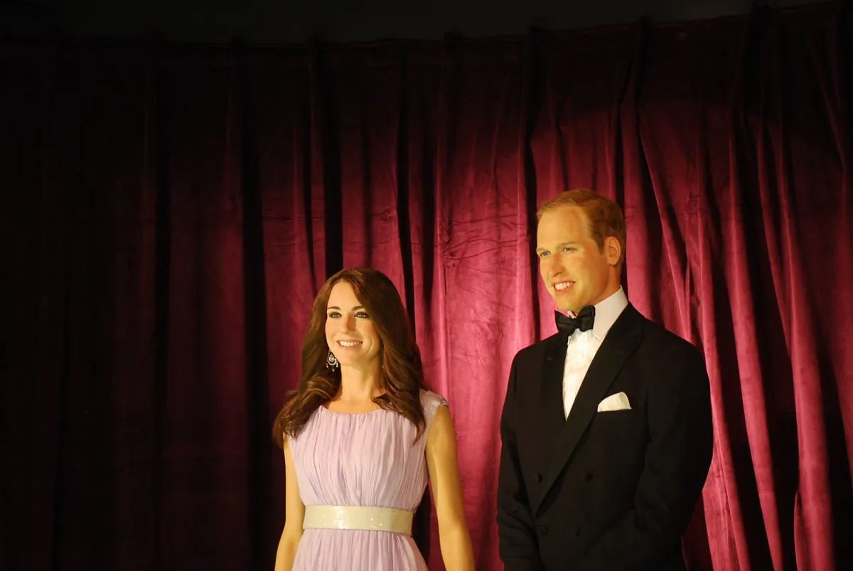 The Duke and Duchess of Cambridge, wax figures at Madame Tussauds in Washington, D.C. A team in London constructs Madame Tussaud's wax figures before shipping them to be viewed at Madame Tussaud's locations around the world. (Ron Dory/Epoch Times)