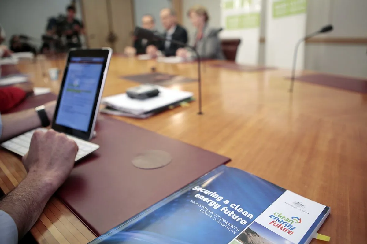 At a press conference after the government's announcement of the Carbon Tax plan at Parliment House on July 10, 2011 in Canberra, Australia’s commitment to reducing carbon emissions by 5 per cent by 2020 will now require the abatement of 550 million tonnes. (Stefan Postles/Getty Images)