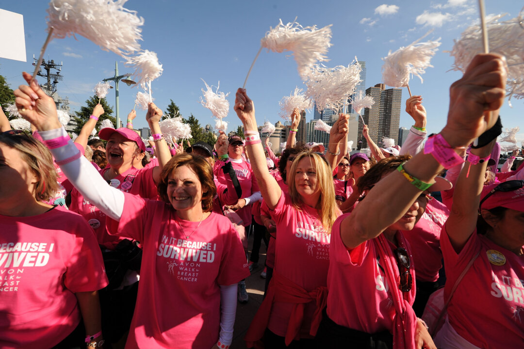 Participants attend the Avon Walk for Breast Cancer on Oct. 16, 2011, in New York City. This year, the walk in New York City will take place on Oct. 19 and 20. (Dimitrios Kambouris/Getty Images for Avon)