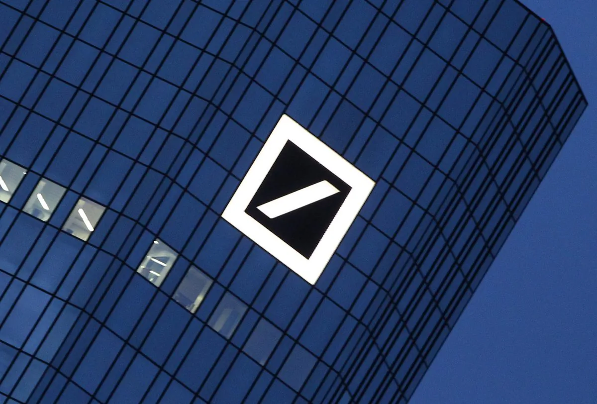 The logo of Deutsche Bank at the company's headquarters in Frankfurt, Germany, Dec. 8, 2011. Deutsche Bank is one of the banks warning about a drop in fixed income revenues.(Daniel Roland/AFP/Getty Images)