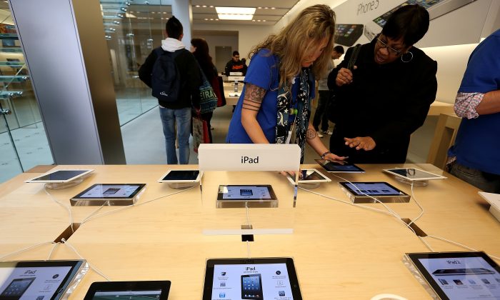 Fourth generation Apple iPads on display at an Apple store in San Francisco, Feb. 5. (Justin Sullivan/Getty Images)