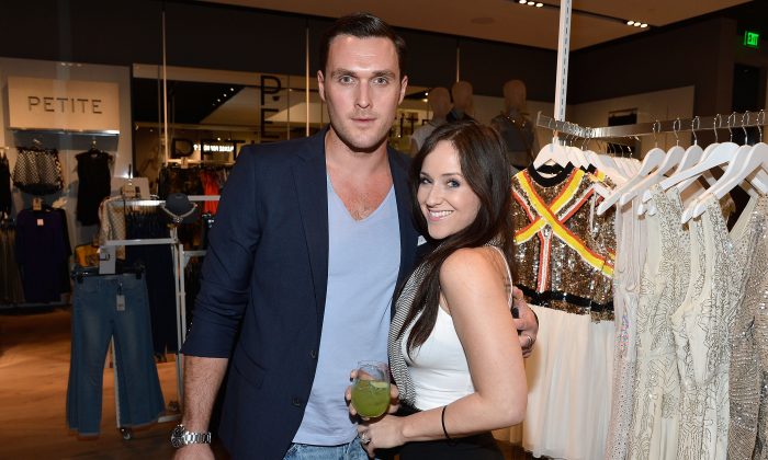 Actor Owain Yeoman (L) and Gigi Yallouz attend BAFTA Los Angeles and Sir Philip Green Celebrate the British New Wave at Topshop Topman at The Grove on April 30, 2013 in Los Angeles, California. (Photo by Frazer Harrison/Getty Images for BAFTA LA)