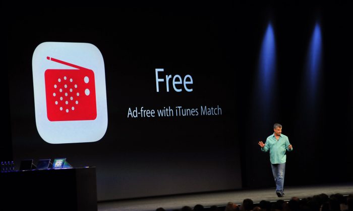 Eddy Cue, Apple’s senior vice president of Internet software and services, introduces iTunes Radio at Apple’s Worldwide Developer Conference (WWDC) in San Francisco, June 10. (Josh Edelson/AFP/Getty Images)