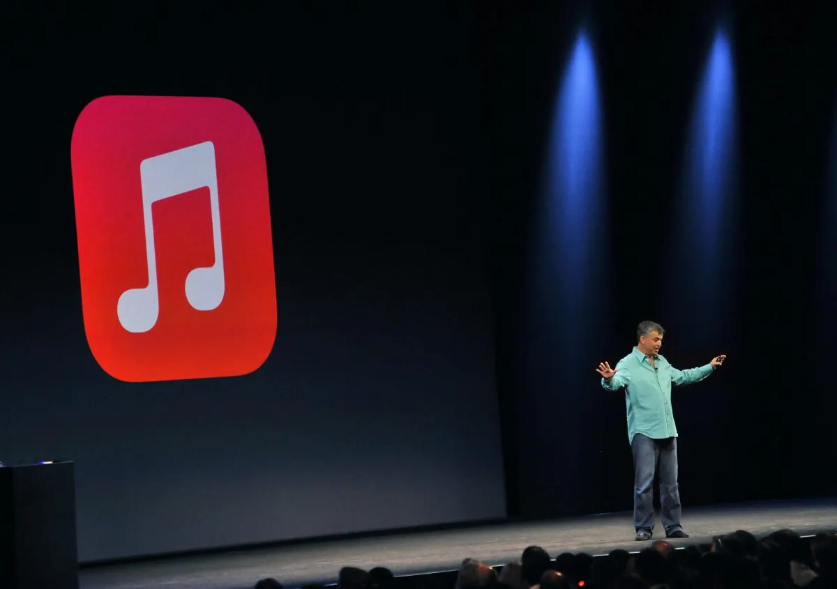Eddy Cue, Apple’s senior vice president of Internet software and services, introduces iTunes Radio at Apple’s Worldwide Developer Conference (WWDC) in San Francisco on June 10. Apple appears to be pursuing a Canadian release for iTunes Radio. (Josh Edelson/AFP/Getty Images)