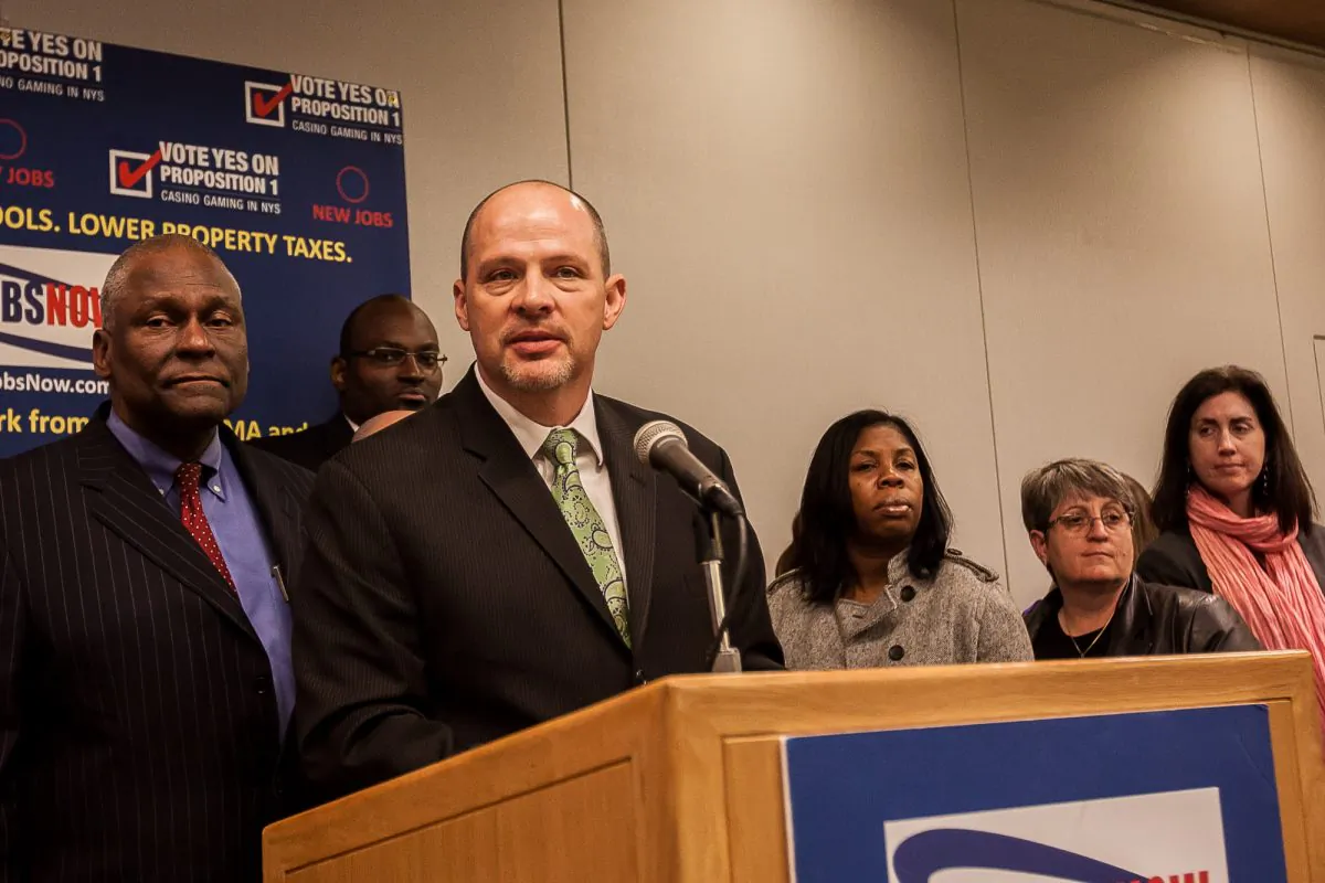 President of the United Federation of Teachers Michael Mulgrew at the UFT headquarters in downtown Manhattan, New York, on Oct. 31, 2013. (Petr Svab/Epoch Times)