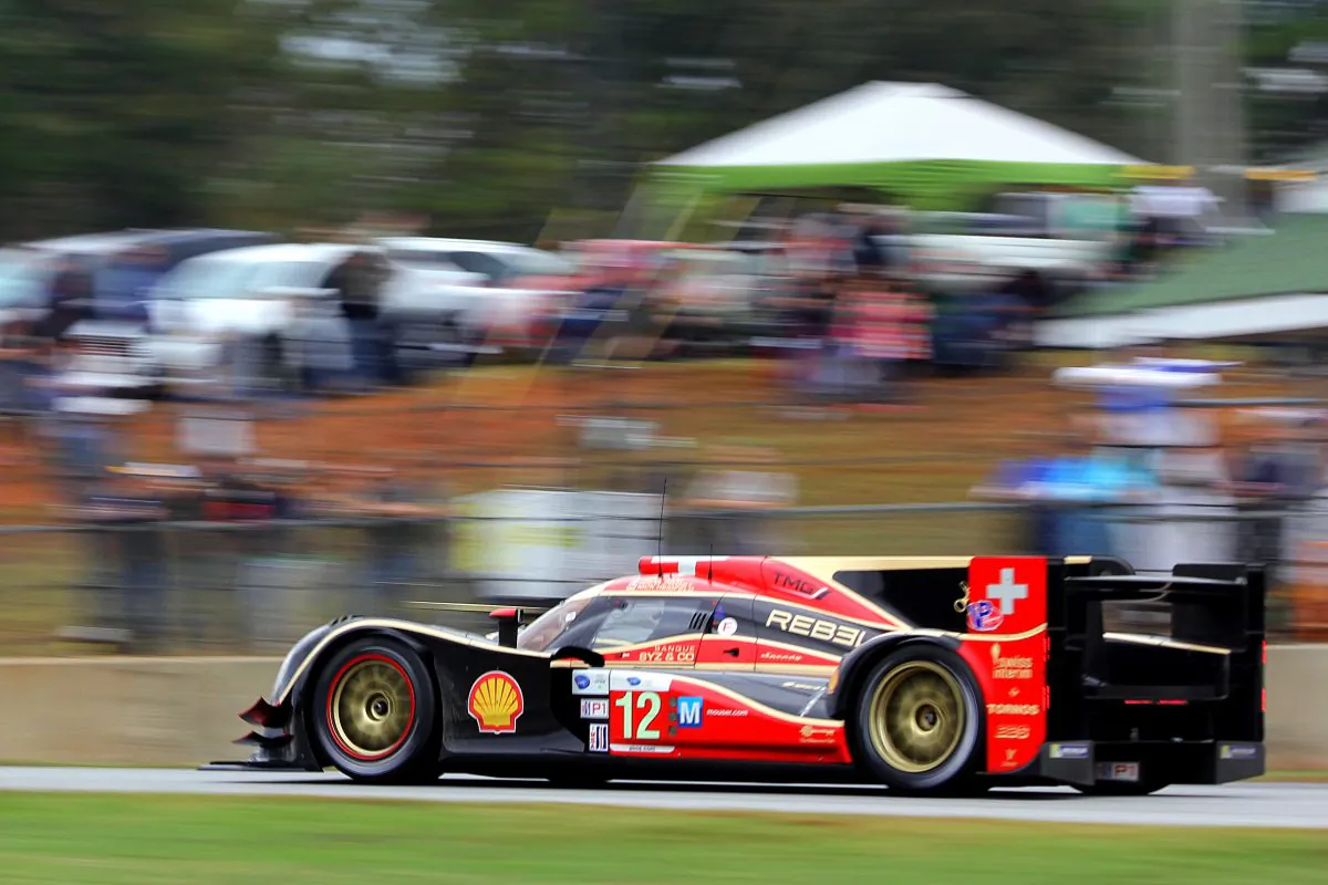 The #12 P1 Rebellion Racing Lola B12/60 leads ALMS Petit Le Mans after five hours of racing. (Chris Jasurek/Epoch Times)