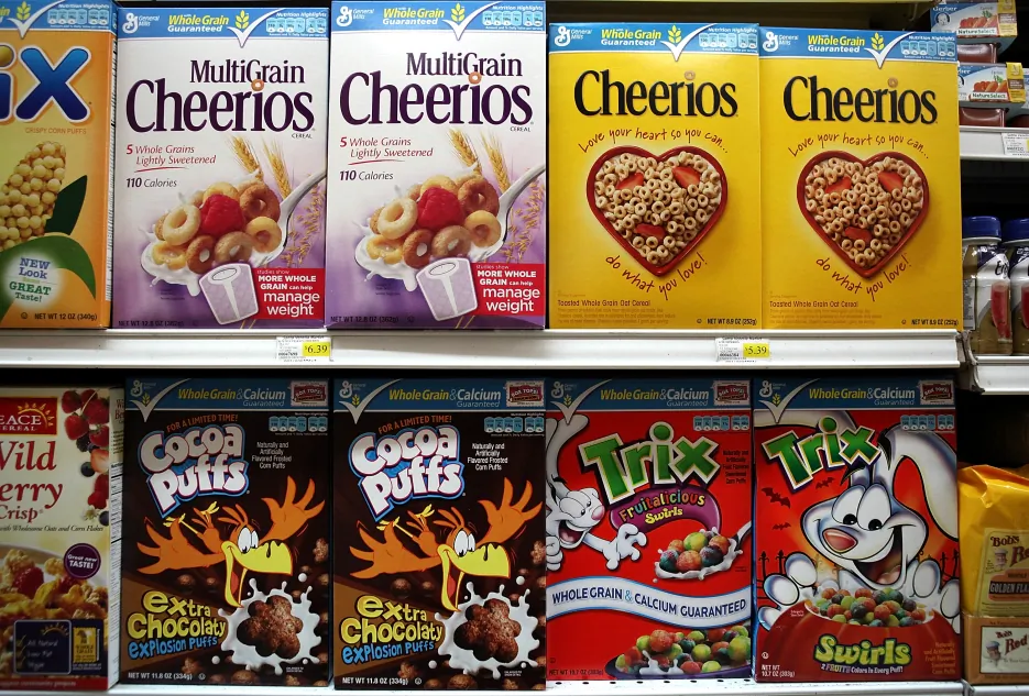 General Mills and over 30 other companies were forced to disclose their contributions to defeat a voter initiative in Washington state to label genetically engineered ingredients. (Justin Sullivan/Getty Images)