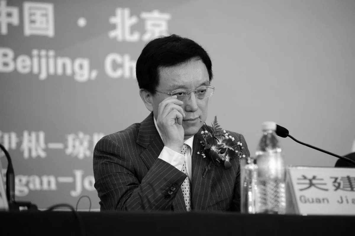 President Guan Jianzhong of Dagong Global Credit Rating at a press conference in Beijing, China, Oct. 24, 2012. (Wang Zhao/AFP/Getty Images)