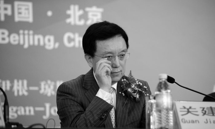 President Guan Jianzhong of Dagong Global Credit Rating at a press conference in Beijing, China, Oct. 24, 2012. (Wang Zhao/AFP/Getty Images)