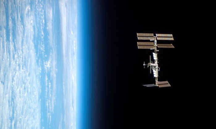 The International Space Station (ISS), which orbits around Earth. (NASA)