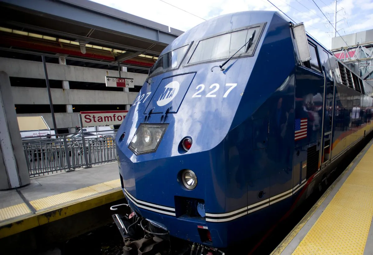 A diesel-powered Metro-North train bound for Grand Central Terminal pulls into the train station in Stamford, Conn., Sept. 26, 2013. (AP Photo/The Connecticut Post, Lindsay Perry)