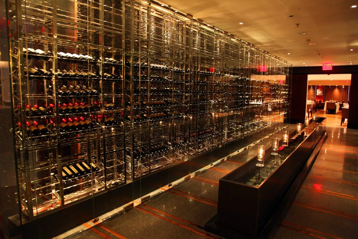 The wine selection at Reserve Cut, a new contemporary Kosher restaurant in the financial district. (Courtesy of Doug Schneider Photography)