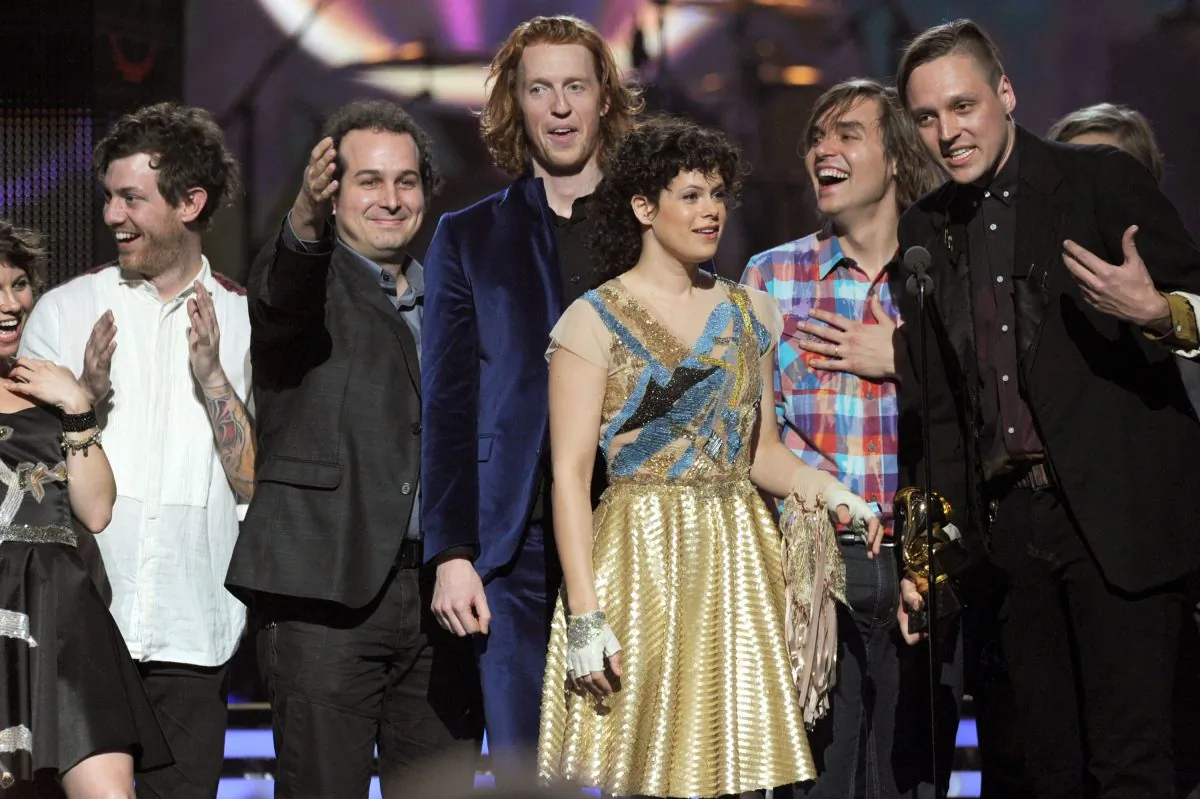 Arcade Fire accepts the Album of the Year Award for “The Suburbs” onstage during The 53rd Annual GRAMMY Awards. (Kevin Winter/Getty Images)