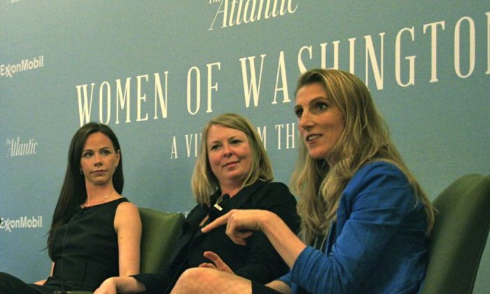 (L to R) Barbara Bush, Global Health Corps; Catherine Connor, Elizabeth Glaser Pediatric Aids Foundation; and Vanessa Kerry, Seed Global Health. Each panelist discussed her organization’s critical work in the goal of providing basic health care to under-resourced countries. (Gary Feuerberg/ The Epoch Times)
