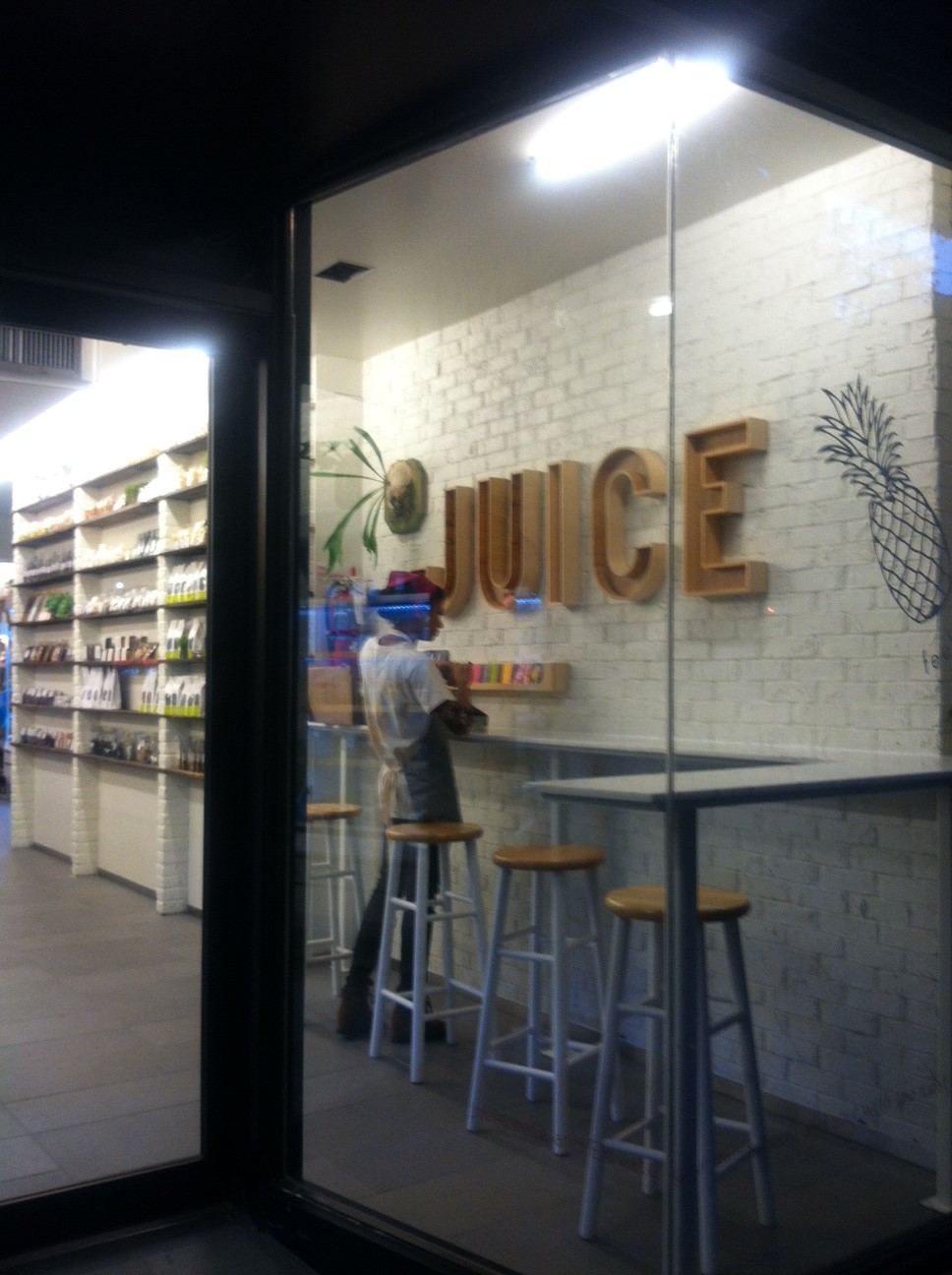 The entrance of Feel Food, an organic juice bar that recently opened in Greenwich Village. (Amelia Pang/Epoch Times)