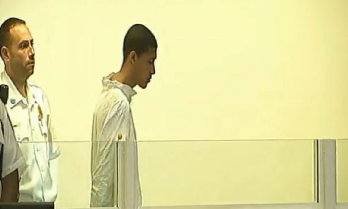 Philip Chism, 14, is seen in court on Wednesday (Fox Boston screenshot)