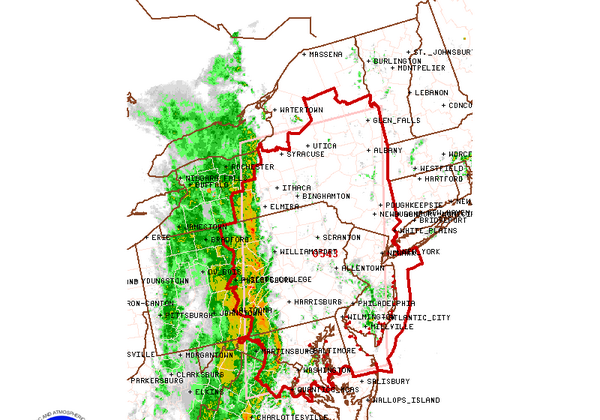 Tornado watch in effect across parts of the eastern United States on Monday, Oct. 7, 2013. (NOAA)