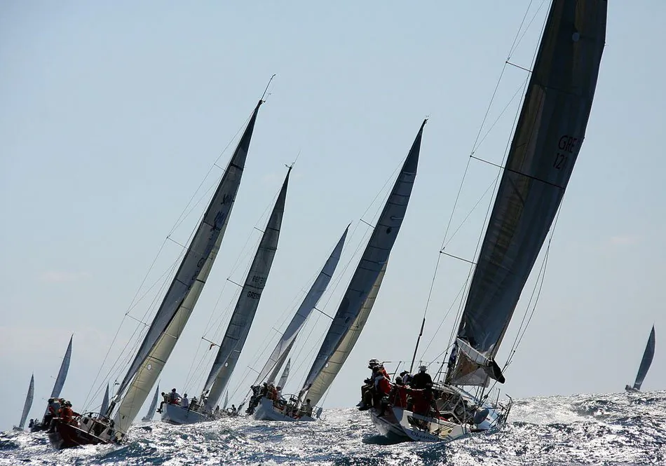 The race is on during the first Cretan Union Cup regatta, Oct. 14-20, 2013 in Crete, Greece, (Courtesy of Cretan Union Cup)