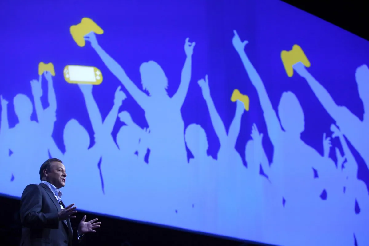 Jack Tretton, CEO of Sony Computer Entertainment America, speaks at Sony’s press conference at E3 2013 Expo in Los Angeles, June 10. (Eric Thayer/Getty Images)