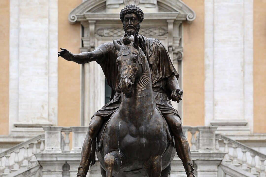The equestrian statue of Roman emperor Marcus Aurelius, considered one of the most important Stoic philosophers. (Filippo Monteforte/AFP/Getty Images)