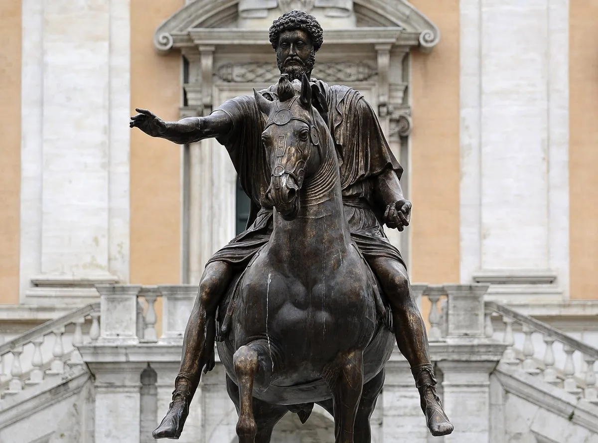 The equestrian statue of Roman emperor Marcus Aurelius, considered one of the most important Stoic philosophers. (Filippo Monteforte/AFP/Getty Images)