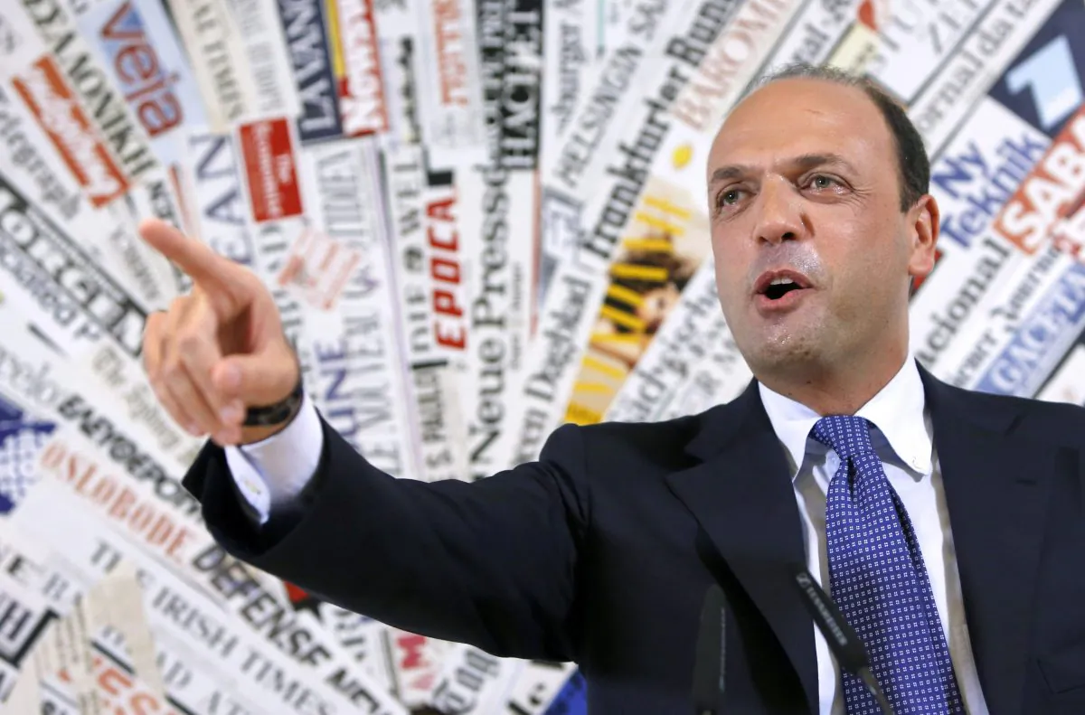 Italy's Deputy Prime Minister Angelino Alfano at a press conference in Rome, Nov. 16, 2013. Alfano broke away from Silvio Berlusconi's People of Freedom Party on Friday. (AP Photo/Riccardo De Luca) 