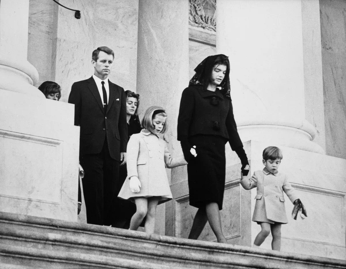 Kennedy family members leave the funeral ceremony for President John F. Kennedy, Nov. 24, 1963 (Abbie Rowe, National Parks Service/John F. Kennedy Presidential Library and Museum, Boston)