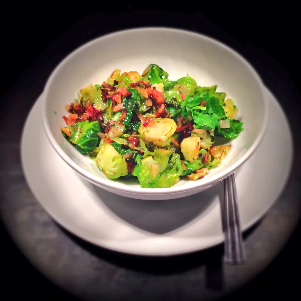Brussels sprouts with bacon, cider and herbs. (Courtesy of Graham Elliot)