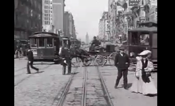 Screenshot of rare footage of everyday life on San Francisco's Market St. in 1906. (Prelinger Archives/San Francisco Film Museum)