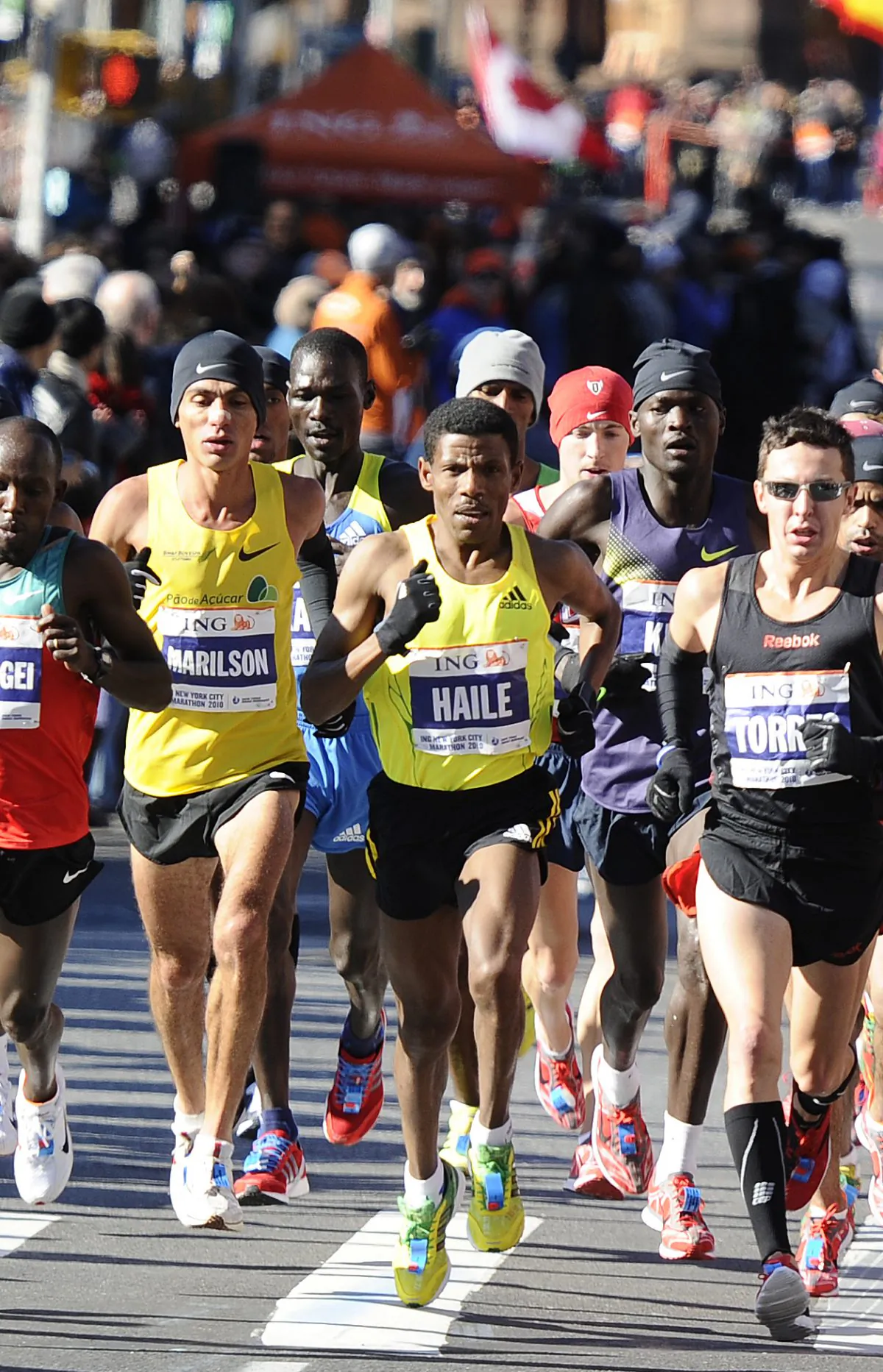Runners begin the New York Marathon in 2010. Even getting to the starting line takes a lot so if you're running the marathon in NYC this year, be sure prepare properly in the last week.
(EMMANUEL DUNAND/AFP/Getty Images)