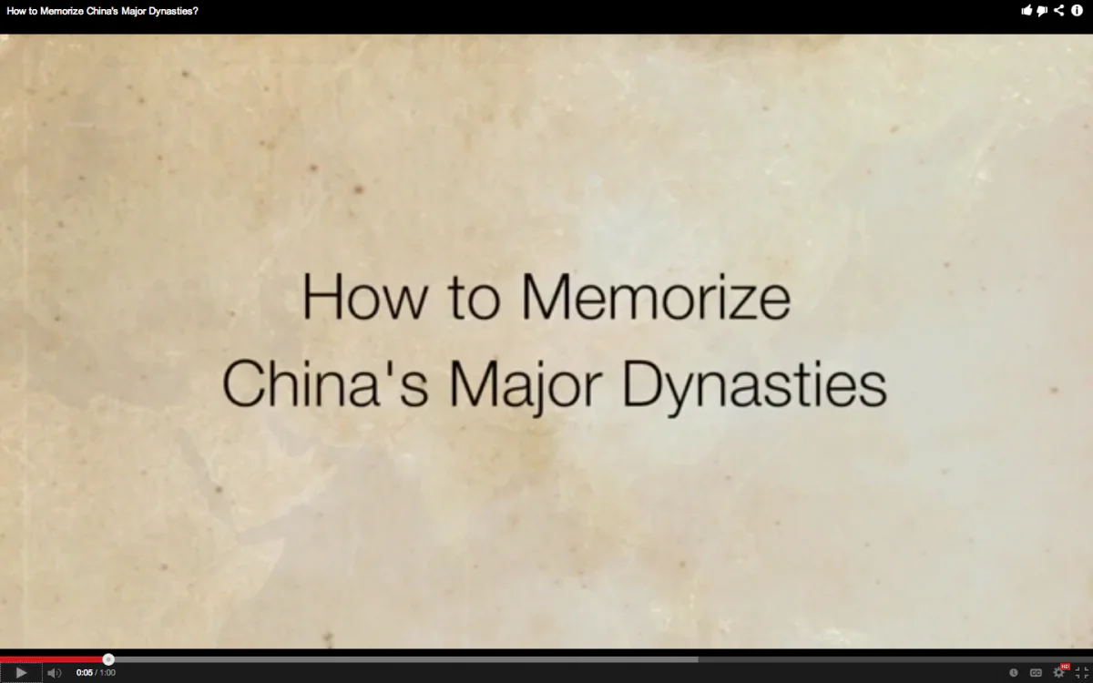 How to memorize Chinese dynasties. (Screenshot from Youtube by Epoch Times.)