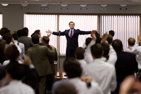 Leonardo DiCaprio as Jordan Belford soaks up his short-lived glory in 'The Wolf of Wall Street.' (Paramount Pictures)