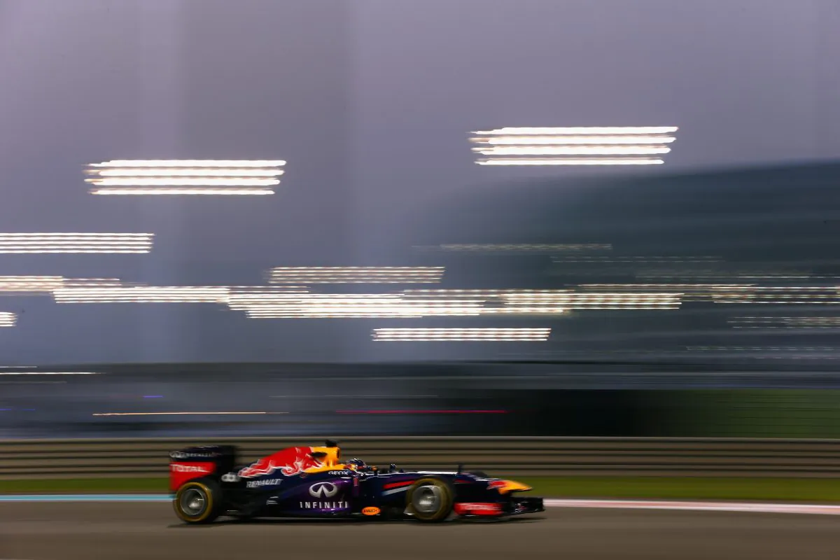 Sebastian Vettel drives during practice for the Abu Dhabi Formula One Grand Prix at the Yas Marina Circuit on November 1, 2013 in Abu Dhabi, United Arab Emirates. (Paul Gilham/Getty Images)