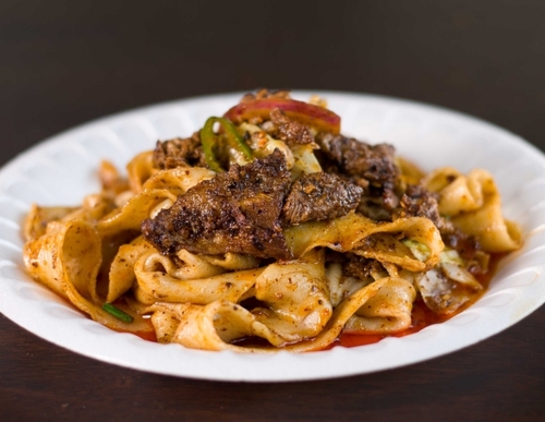 A noodle dish at Xi'an Famous Foods.
