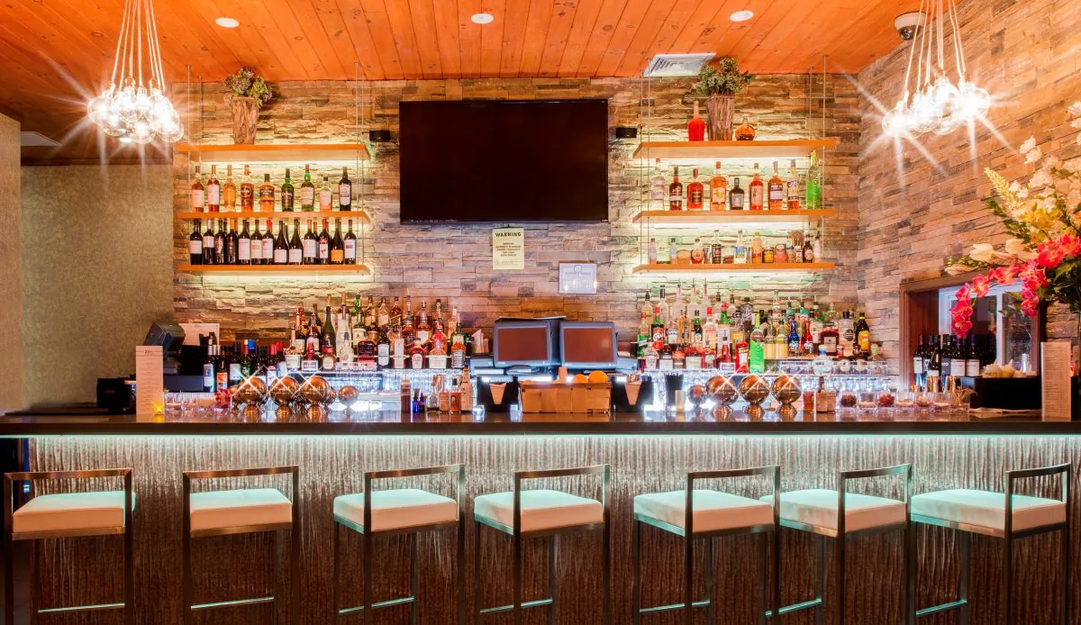 The bar of Z BAR Restaurant & Sky-Lounge, a Euro-Latino rooftop restaurant that recently opened in Hell's Kitchen. (Courtesy of Z BAR Restaurant & Sky-Lounge)